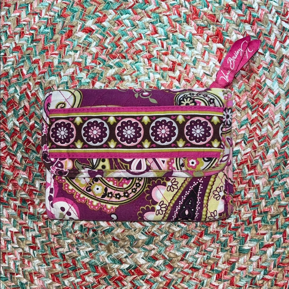 Vera Bradley Pink and Purple Patterned Wallet